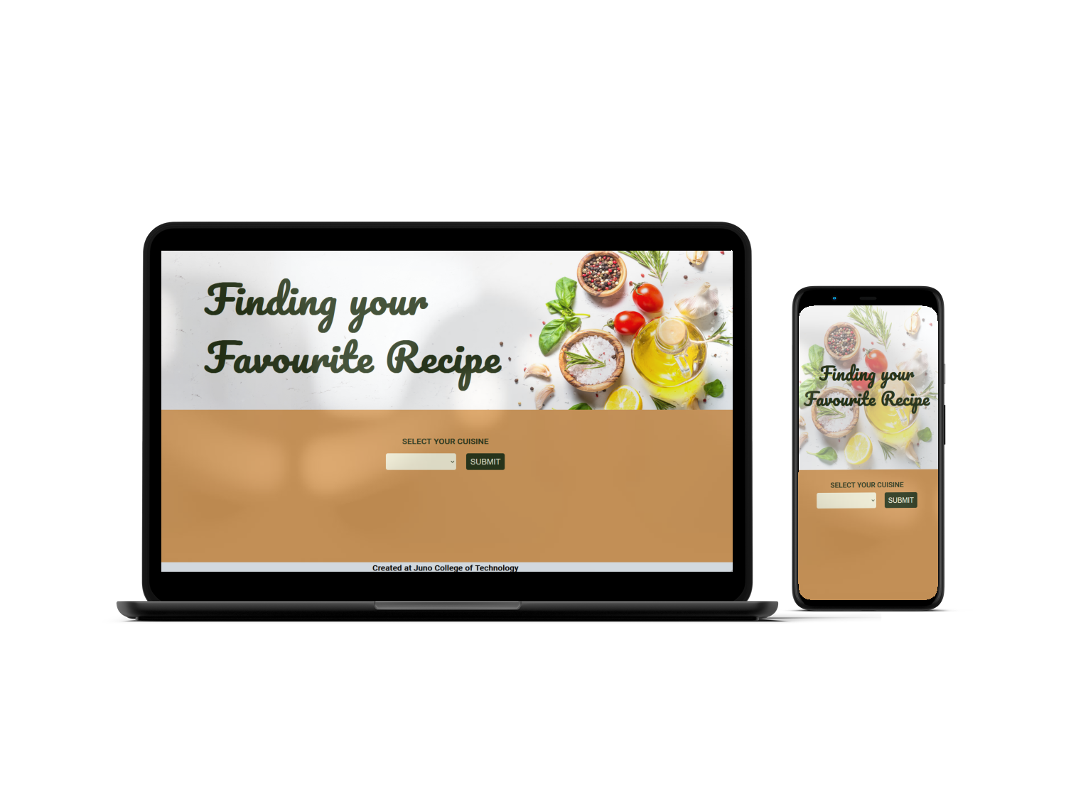 Screenshoot of Finding Your Favourite Cuisine Project